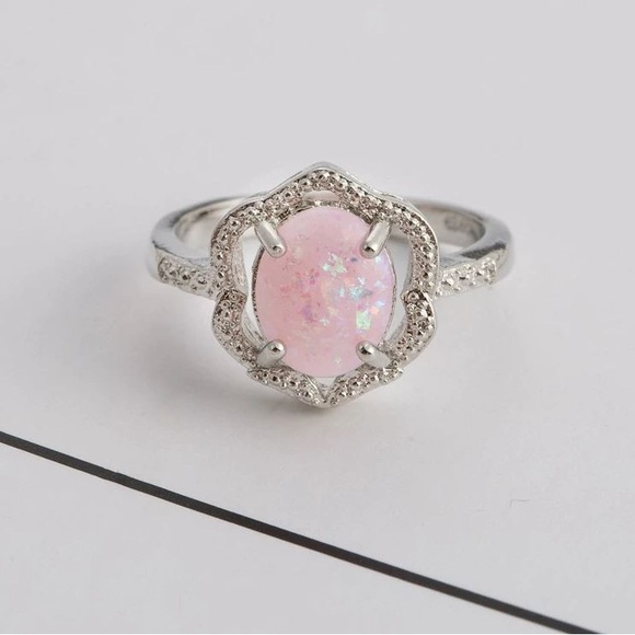 Pink Fire Opal Ring - Picture 2 of 4